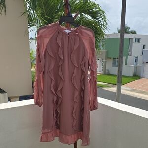 Time and Tru Mauve Long Sleeve Dress